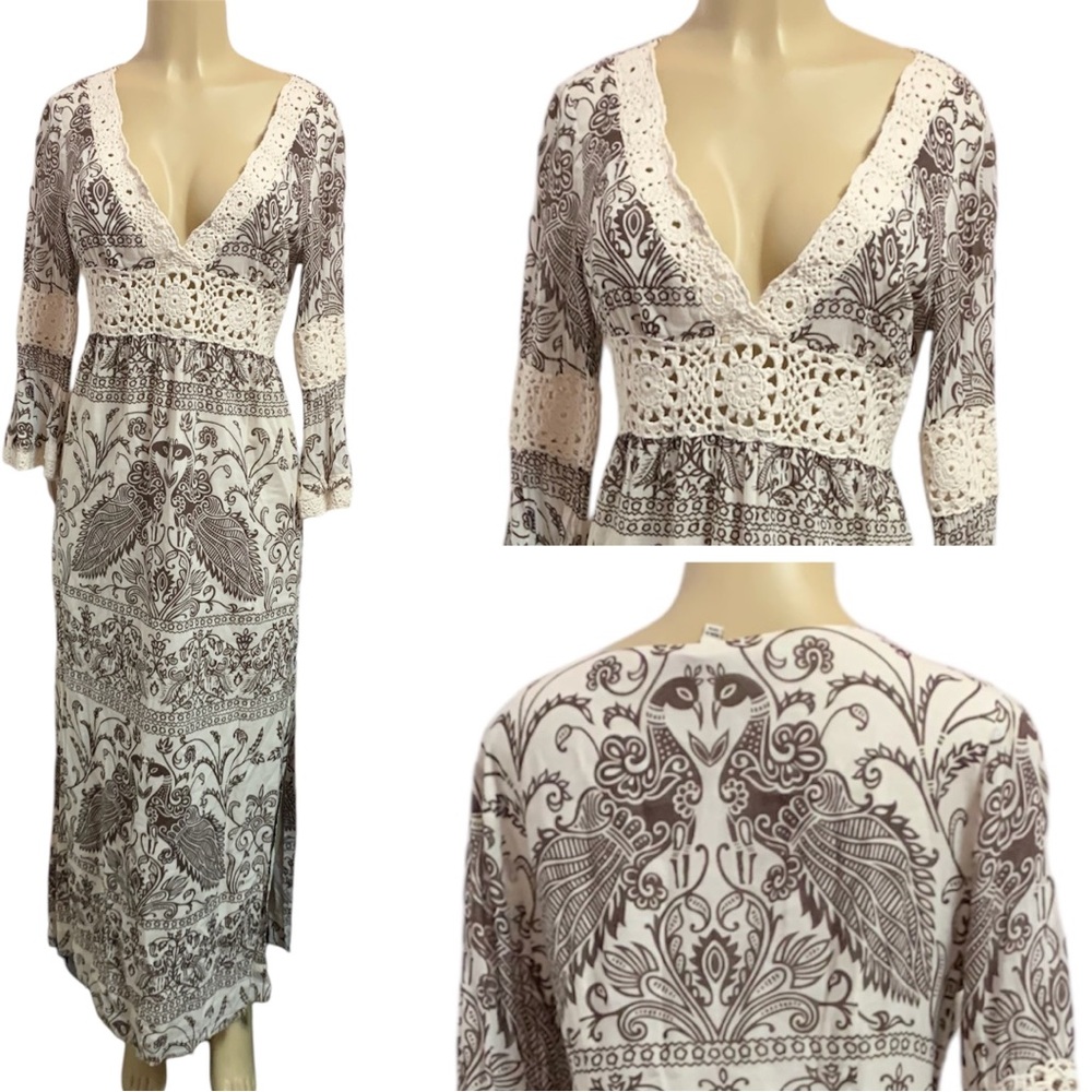 Joie peacock print maxi dress